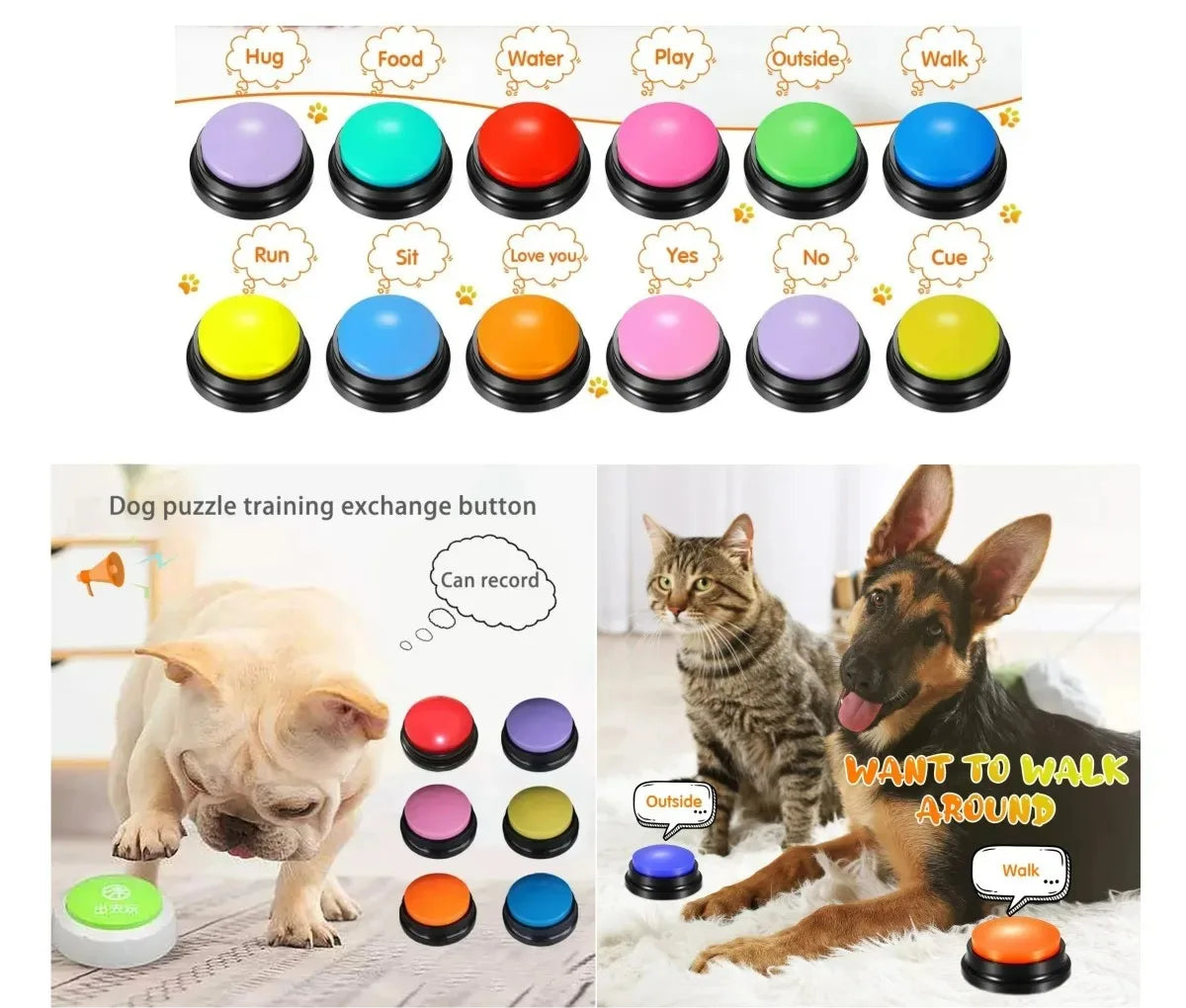 Kommunikationstasten für Hunde zum Training