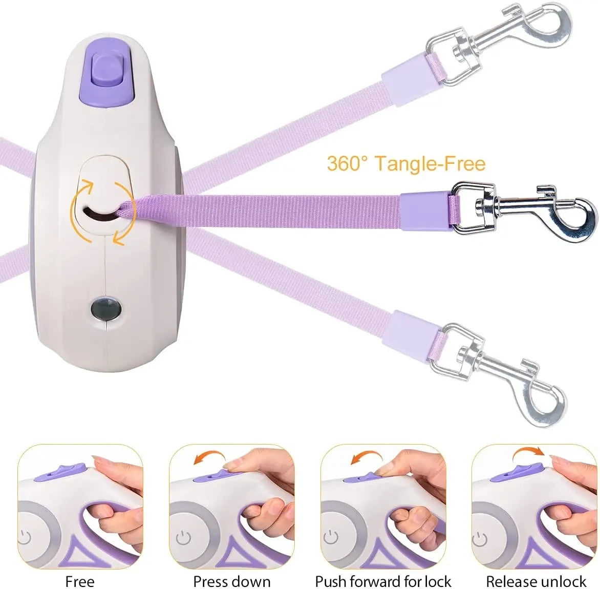 Automatisch einziehbare Hundeleine mit LED