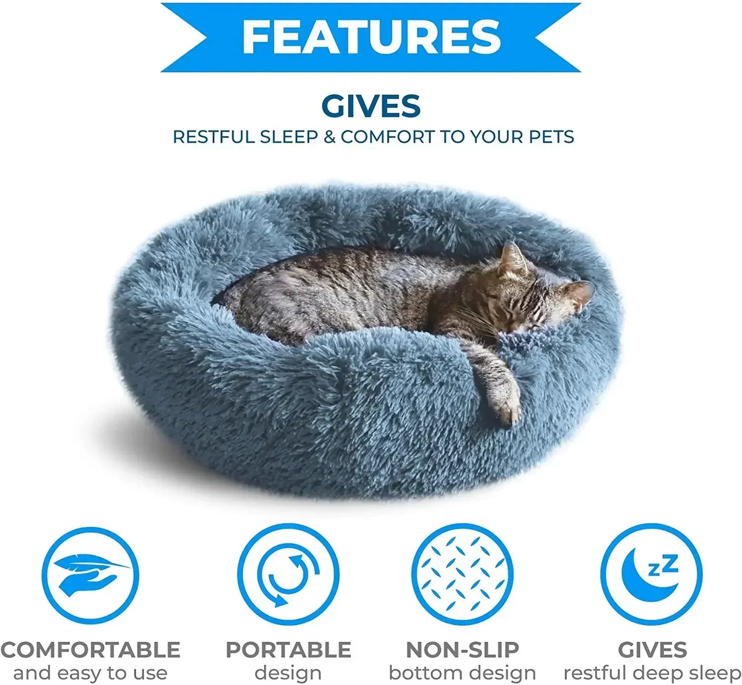Rundes Katzenbett Plüsch