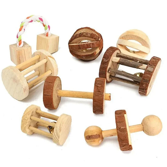 Kleintier-Kauspielzeug aus Naturholz