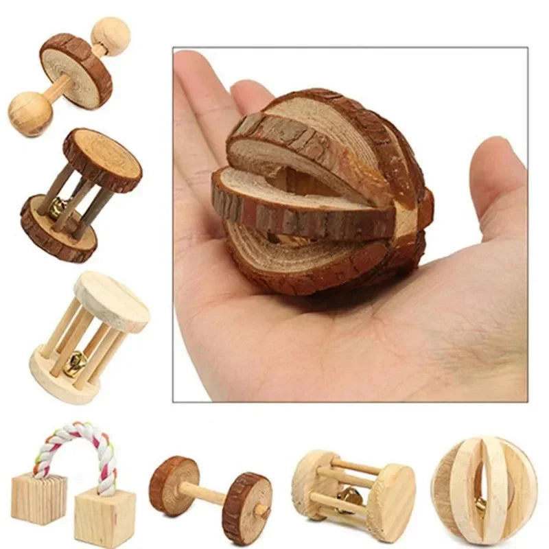 Kleintier-Kauspielzeug aus Naturholz